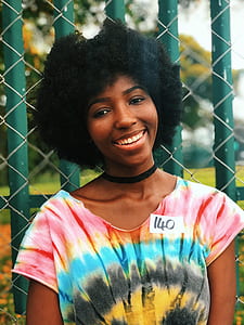 woman wearing space-dyed shirt thumbnail