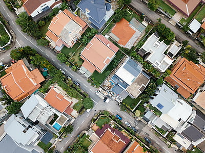 aerial photography of houses thumbnail
