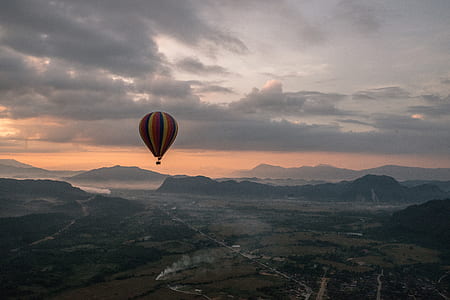 hot air balloon during golden hour time thumbnail