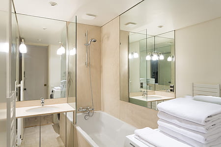 white towels on white surface thumbnail