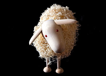 close-up photography of sheep wooden figurine thumbnail