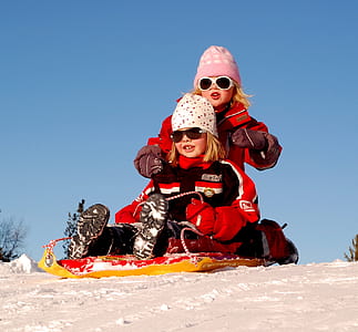 2 Girl's Playing on Snow thumbnail