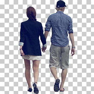 Architecture Architectural drawing, People Walking Photo, man and woman holding hands illustration PNG clipart