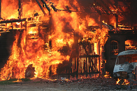 time lamps photo of burning house thumbnail