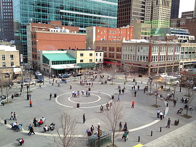 people gathered near buildings thumbnail
