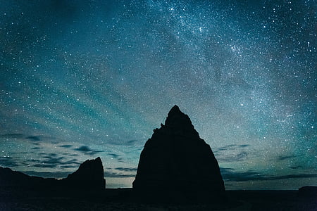 silhouette of mountain during nighttime thumbnail