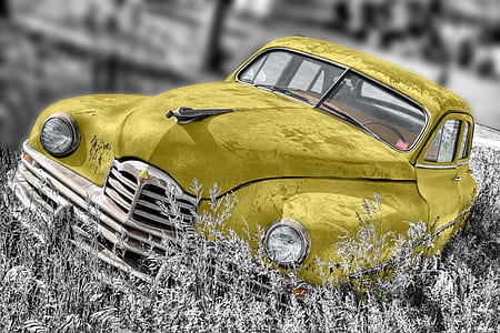 selective focus photograph of yellow car thumbnail