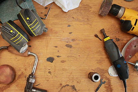 yellow and black corded power drill thumbnail