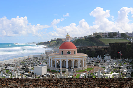 Cemetery by the ocean landscape in San Juan, Puerto Rico thumbnail