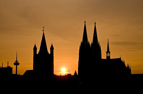 Silhouette of Building during Sunset thumbnail