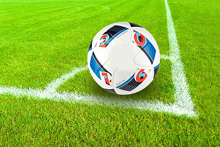 Football on grass pitch thumbnail