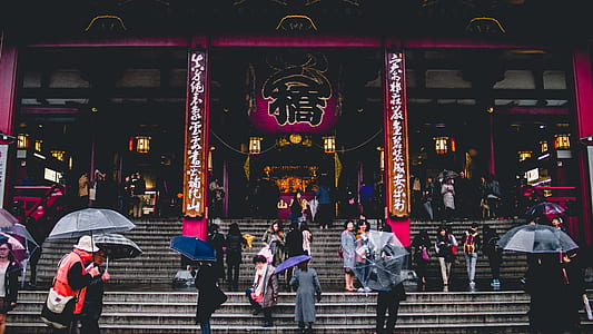 group of people near temple during daytime thumbnail