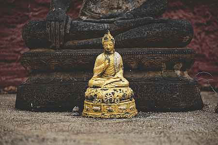 gold Gautama Buddha figurine thumbnail