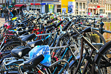 lot of bicycle park outside thumbnail