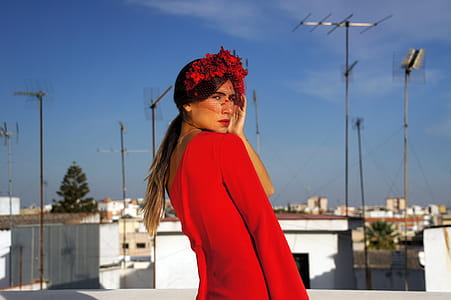 Woman Wearing Red Dress thumbnail
