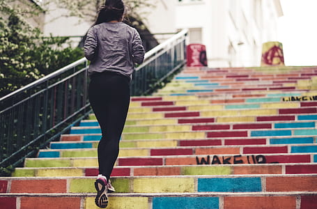 woman going up on stair thumbnail