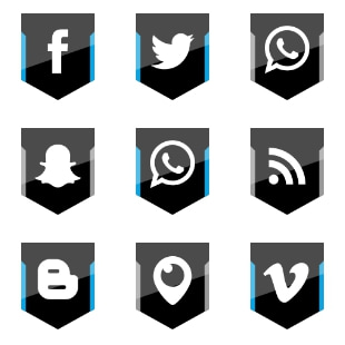 Social Media Shield svg vector icon sets