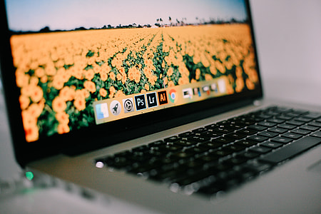 turned on gray laptop computer thumbnail