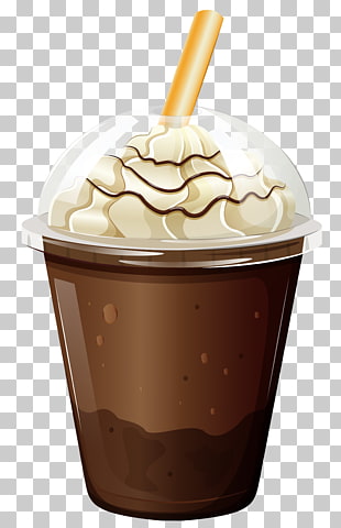 Ice cream Coffee Smoothie Tea Juice, Coffee Cup with Whipped Cream , chocolate frappe illustration PNG clipart