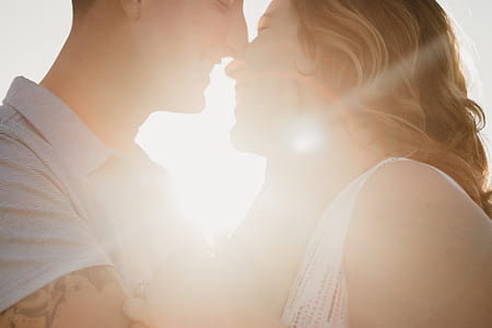 closeup of couple about to kiss each other thumbnail