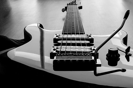 grayscale photo of stratocaster guitar thumbnail