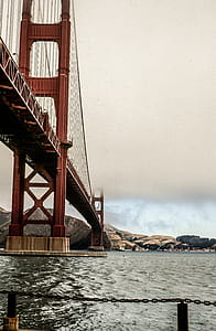 View of Golden Gate Bridge from Surf Seawall Fort Point, ,San Francisco, California, USA thumbnail