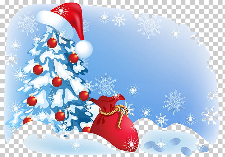 Santa Claus Christmas Tree Animation Christmas Hat On Snow Tree