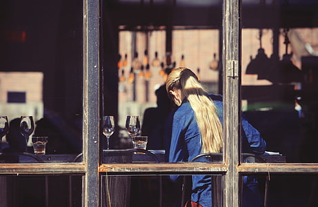women's wearing blue dress shirt thumbnail