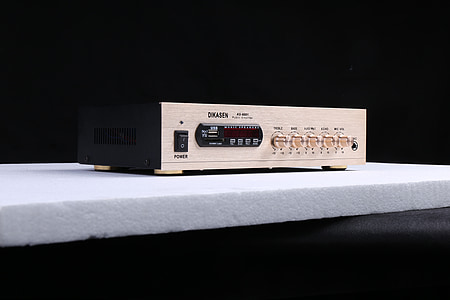 white and black stereo on white surface thumbnail