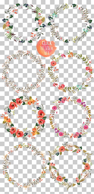 Flower Watercolor painting Drawing , Color flower, assorted-color flower wreath illustrations PNG clipart