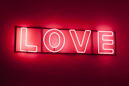 turned on red LOVE signage thumbnail