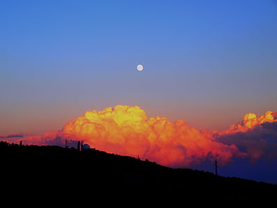 silhouette of mountain during golden hour thumbnail