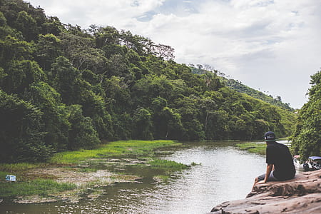 mountains, nature, sky, person thumbnail