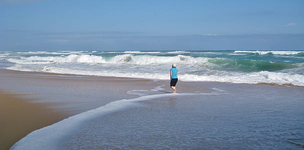 person walking on beach thumbnail