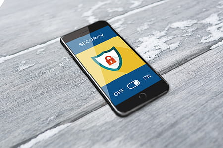 turned-on iPhone displaying security on thumbnail
