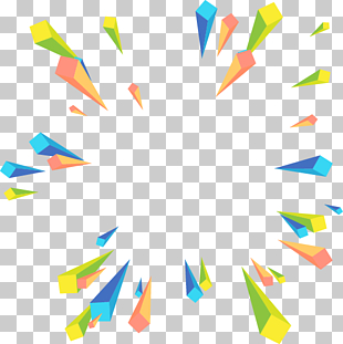 Euclidean Geometry, Colorful abstract geometric radial perspective, green, blue, and yellow illustration PNG clipart
