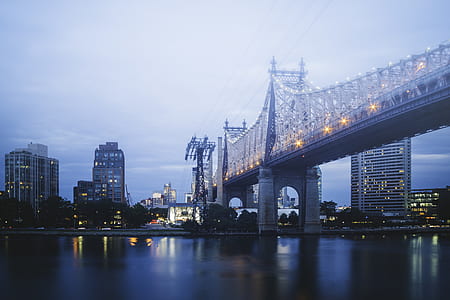 lit bridge on sea thumbnail