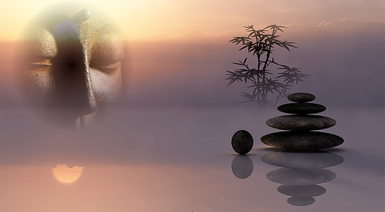 Buddha face and racks illustration thumbnail