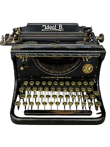 gold and black Ideal B typewriter thumbnail