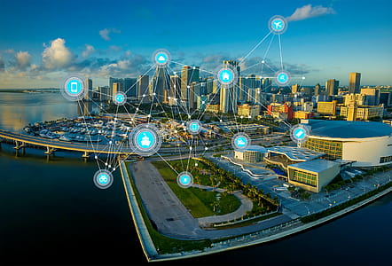 Internet of Things - Communication Mesh over Modern Cityscape thumbnail