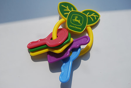 multicolored John Deere key toy thumbnail
