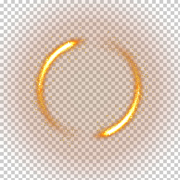 Light, Yellow light effect material, circle of light sparks PNG clipart