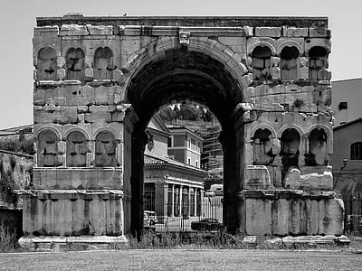 grayscale photography of concrete archway thumbnail