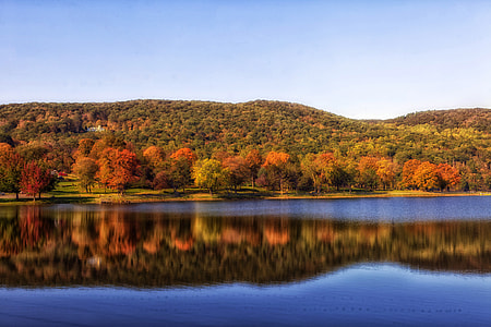Squantz Pond Autumn Landscape in Connecticut thumbnail