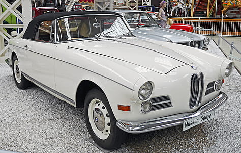 White Classic Car Beside White Silver Classic Car thumbnail