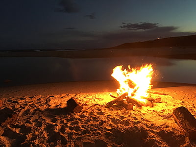 bonfire beside seashore thumbnail