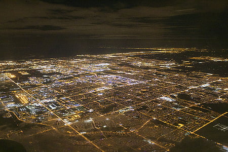 aerial view of lighted city thumbnail