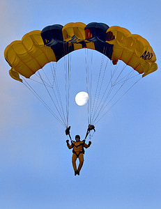 person using yellow and blue parachute thumbnail