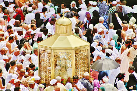 people gathering beside gold altar thumbnail