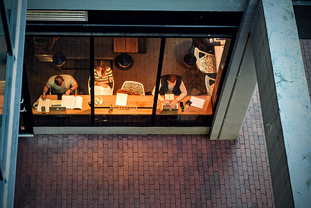 top view of man and woman working at the office thumbnail